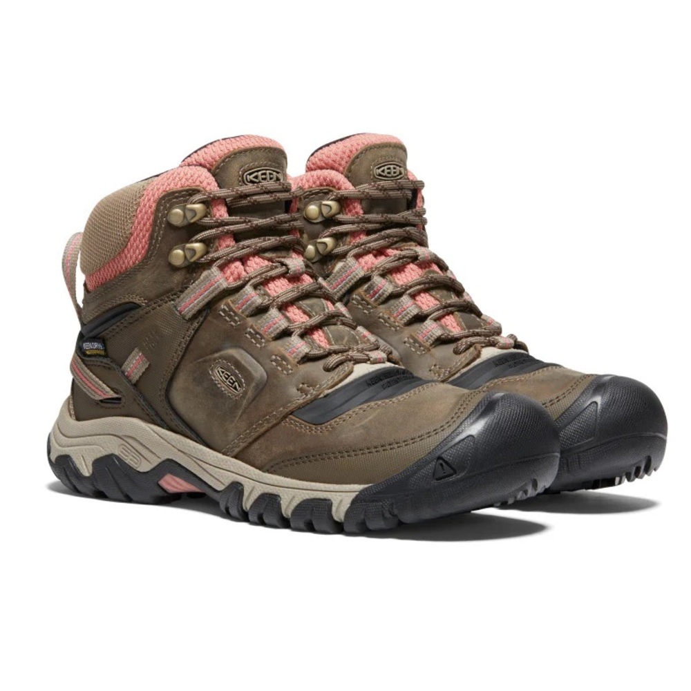 Keen women’s sz 9 Ridge Flex Waterproof Timberwolf/Brick Dust ankle hiking boot